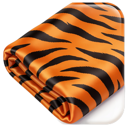 Tiger Print Blanket Icon - Realistic Folded Wildlife Fabric