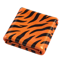 Tiger Print Fabric Icon - 3D Rendered Folded Cloth