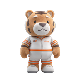 Cute Tiger Racing Mascot 3D Cartoon Character
