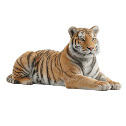 Realistic Tiger Resting Icon - Majestic Wild Cat Illustration