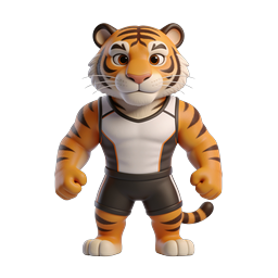 Energetic Tiger Sport Icon for Kids Activities