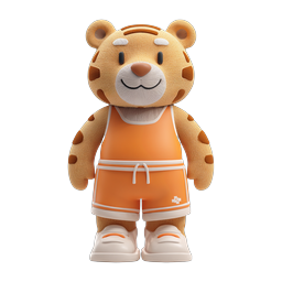 Cute Tiger Sports Character Basketball Mascot Icon