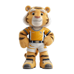 Cute Tiger Sports Mascot 3D Character Icon