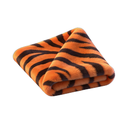 Tiger Stripe Plush Blanket Icon - Cozy 3D Render