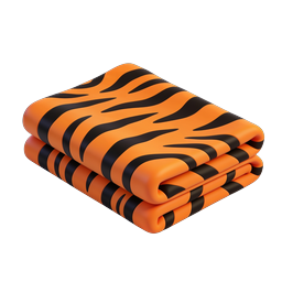 Tiger Stripe Blanket Icon - Folded Animal Print Throw
