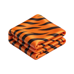 Tiger Stripe Folded Blanket Icon | Realistic 3D