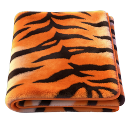 Tiger Stripe Plush Blanket Icon | Realistic 3D Design