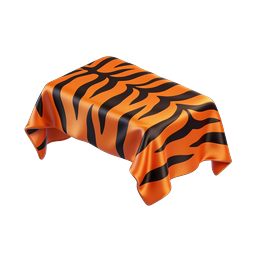 Tiger Stripe Tablecloth 3D Icon | Orange & Black Print