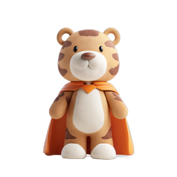 Playful Tiger Superhero Icon for Kids