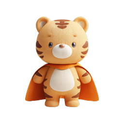 Cute Tiger Superhero Icon for Kids’ Content