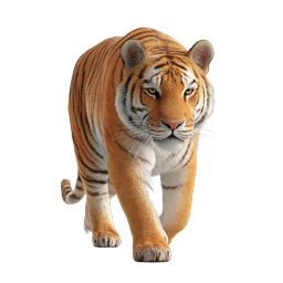 Realistic Walking Tiger Icon | Big Cat Wildlife Graphic