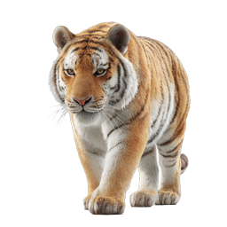 Realistic Tiger Walking Icon - Majestic Big Cat Wildlife
