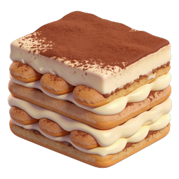 Tiramisu Dessert 3D Icon - Italian Sweet Treat