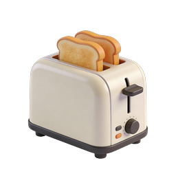 Toaster with Bread Icon - 3D Kitchen Appliance