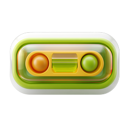 3D Toggle Switch Control Icon | Clay Style UI Element