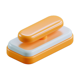 3D Orange Toggle Switch Icon - UI Control Element