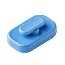 3D Blue Toggle Switch UI Icon - On Position Control