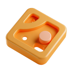 Orange Toggle Switch 3D Clay Icon for UI Design