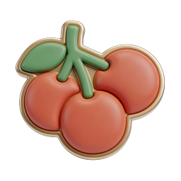 3D Tomato Cluster Icon - Fresh Produce Design