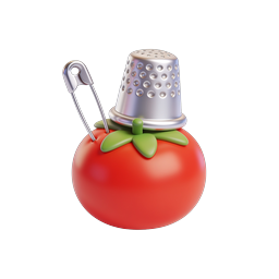 Tomato Pincushion Icon - 3D Realistic Sewing Craft