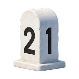 Icône Pierre Tombale Numéro 21 - Pierre Tombale 3D Réaliste