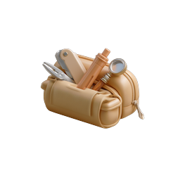 Leather Tool Bag Icon - 3D Rendered Pouch