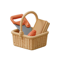 Ícone 3D Cesta de Ferramentas - Essenciais de Oficina e DIY