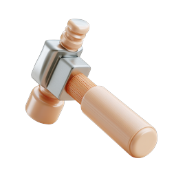 Tool Bolt Icon - 3D Clay Style