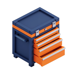 Isometrisches Werkzeugschrank-Icon - Werkstattaufbewahrung 3D