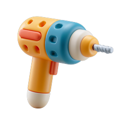 Toy Drill Icon - Construction & DIY Tools