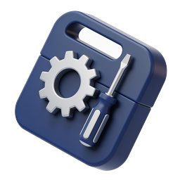 3D Toolbox Gear Icon - Settings & Tools Symbol