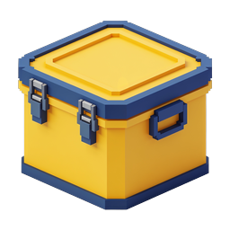 Yellow Toolbox Storage Box Icon - 3D Isometric