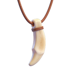 Tooth Pendant Necklace Icon - Ivory F Charm on Braided Cord