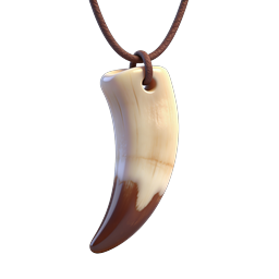 Icono de collar con colgante de diente - Amuleto de colmillo natural