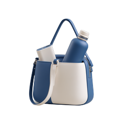 Tote Bag with Water Bottle and Power Bank Icon