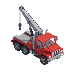 Stylish Pixel Crane Truck Icon for Construction Projects