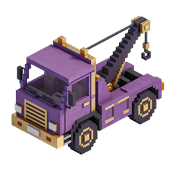 Vibrant Purple Tow Truck Icon for Transportation Services