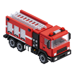 3D Fire Truck Icon for Emergency Services