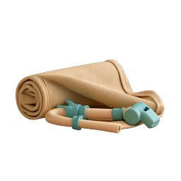 Towel and Jump Rope Fitness Icon | Workout Equipment
