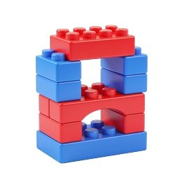 Ícone 3D de blocos de montar coloridos