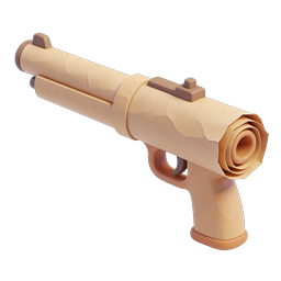 Cardboard Toy Gun 3D Render Icon