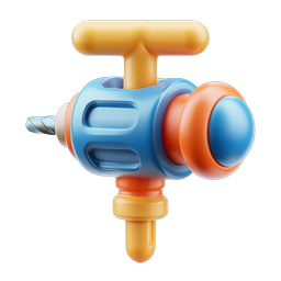 Farbenfrohes 3D-Spielzeugbohrer-Icon - Süßes Werkzeug-Design
