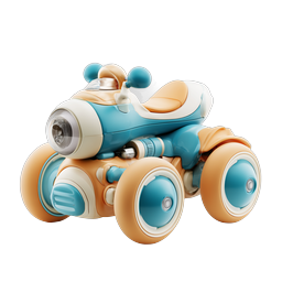 Toy Motorcycle Clay Style 3D Icon for Kids Apps