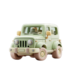 Toy Off-Road SUV Icon - 3D Rendered Clay Style