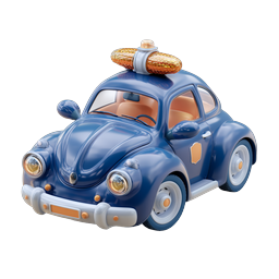 Toy Police Car 3D Icon - Cute Clay Style