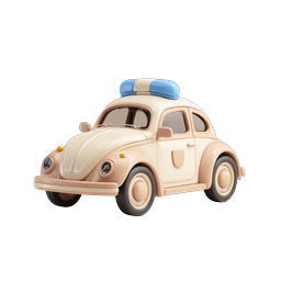 Cute Toy Police Car 3D Clay Icon