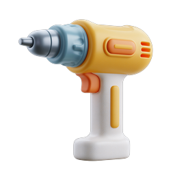 Toy Power Drill 3D Clay Icon | Cute Cartoon Tool Design
