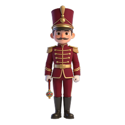 Icono de personaje soldado de juguete – estilo cascanueces 3D