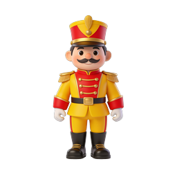 Toy Soldier Character 3D Icon - Festive Nutcracker Design