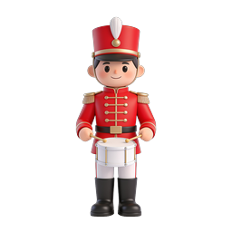 Cute Toy Soldier Drummer 3D Character Icon